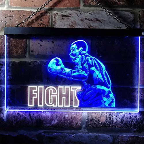 Fitness Gym Boxer Fight Boxing Dual LED Neon Light Sign